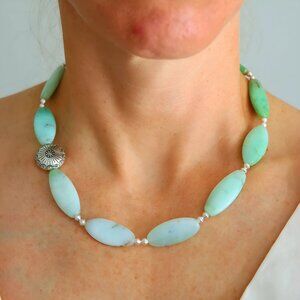 Australian Chrysoprase Necklace with Southwestern Accents